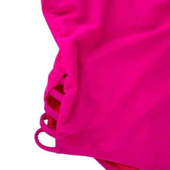 Havana Good Time Swimsuit Hot Pink One Piece Cross Back Juniors Size L 11-13 Fun - Picture 4 of 9
